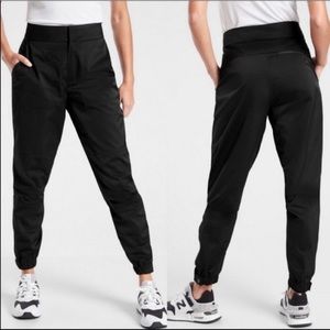 Athleta Black Radiant Jogger Satin Cargo Tapered Leg Pants